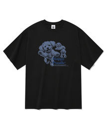ハッピープードル 半袖Tシャツ ブラック