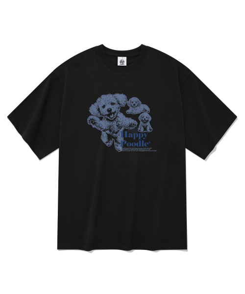 RADINEO(ラディネオ)の「ハッピープードル 半袖Tシャツ ブラック(Tシャツ/カットソー・メンズ・その他・SMALL/MEDIUM/LARGE/X-LARGE)」の1枚目の写真