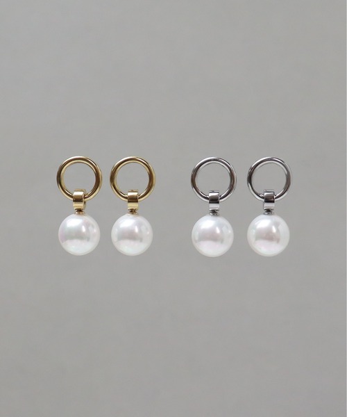ieLS(イエルズ)の「金属アレルギー対応「ieLS」ステンレス サークルパールピアス(ピアス(両耳用)・レディース・ゴールド/シルバー・ONE SIZE)」の1枚目の写真