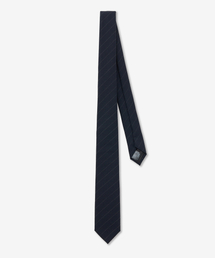 TNGT（ティーエヌジーティー）の「Pinstripe Slim Tie (Navy) TNNE5F101N2（ネクタイ）」
