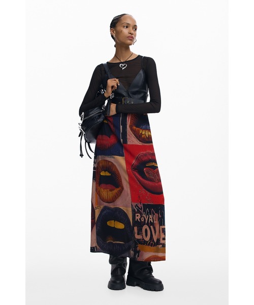 Desigual（デシグアル）の「グラフィック リサイクル ドレス　結婚式 二次会 フォーマル（ワンピース・レディース・ブラック・XS/S/M/L/XL）」の2枚目の写真