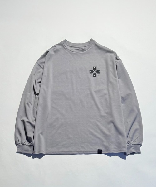 NOIZY(ノイジー)の「Encounter Logo T/Crosskey Logo T / オーバーサイズ ワイドスリーブ 長袖 ゲーム プリント グラフィックデザイン ロンT(Tシャツ/カットソー・メンズ・Black/ブラウン/ブルー/ブラック系その他/グレー系その他/グレー・LARGE/MEDIUM)」の4枚目の写真
