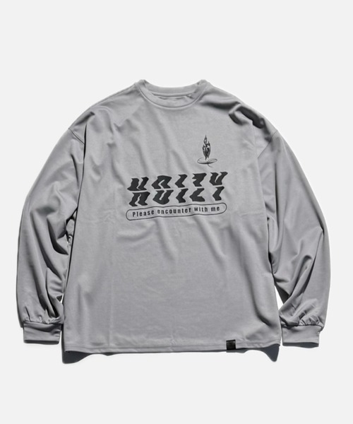 NOIZY(ノイジー)の「Encounter Logo T/Crosskey Logo T / オーバーサイズ ワイドスリーブ 長袖 ゲーム プリント グラフィックデザイン ロンT(Tシャツ/カットソー・メンズ・Black/ブラウン/ブルー/ブラック系その他/グレー系その他/グレー・LARGE/MEDIUM)」の1枚目の写真