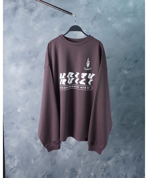 NOIZY(ノイジー)の「Encounter Logo T/Crosskey Logo T / オーバーサイズ ワイドスリーブ 長袖 ゲーム プリント グラフィックデザイン ロンT(Tシャツ/カットソー・メンズ・Black/ブラウン/ブルー/ブラック系その他/グレー系その他/グレー・LARGE/MEDIUM)」の7枚目の写真