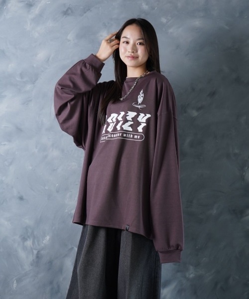 NOIZY(ノイジー)の「Encounter Logo T/Crosskey Logo T / オーバーサイズ ワイドスリーブ 長袖 ゲーム プリント グラフィックデザイン ロンT(Tシャツ/カットソー・メンズ・Black/ブラウン/ブルー/ブラック系その他/グレー系その他/グレー・LARGE/MEDIUM)」の20枚目の写真