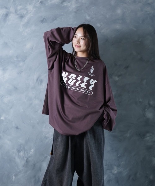 NOIZY(ノイジー)の「Encounter Logo T/Crosskey Logo T / オーバーサイズ ワイドスリーブ 長袖 ゲーム プリント グラフィックデザイン ロンT(Tシャツ/カットソー・メンズ・Black/ブラウン/ブルー/ブラック系その他/グレー系その他/グレー・LARGE/MEDIUM)」の21枚目の写真