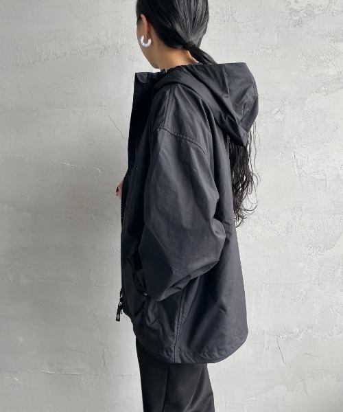 DANTON（ダントン）の「[DANTON/ダントン] ショート丈 フード付きナイロンジャケット（ブルゾン・レディース・ピンク/グレイッシュベージュ/ブラック・L/M/XL）」の16枚目の写真