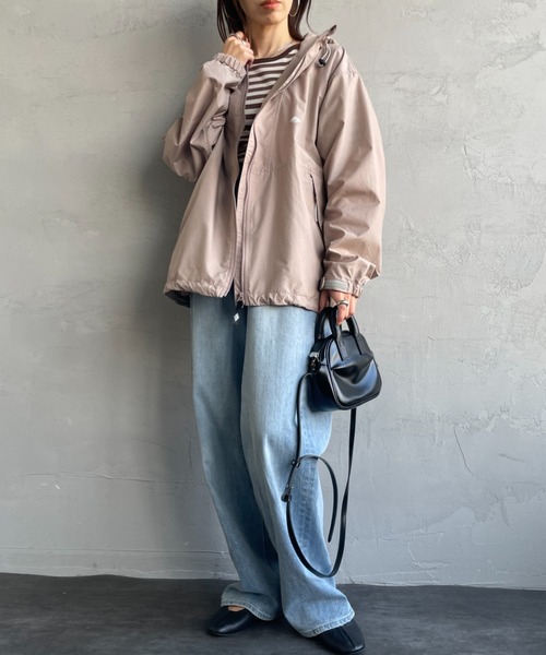 DANTON（ダントン）の「[DANTON/ダントン] ショート丈 フード付きナイロンジャケット（ブルゾン・レディース・ピンク/グレイッシュベージュ/ブラック・L/M/XL）」の5枚目の写真