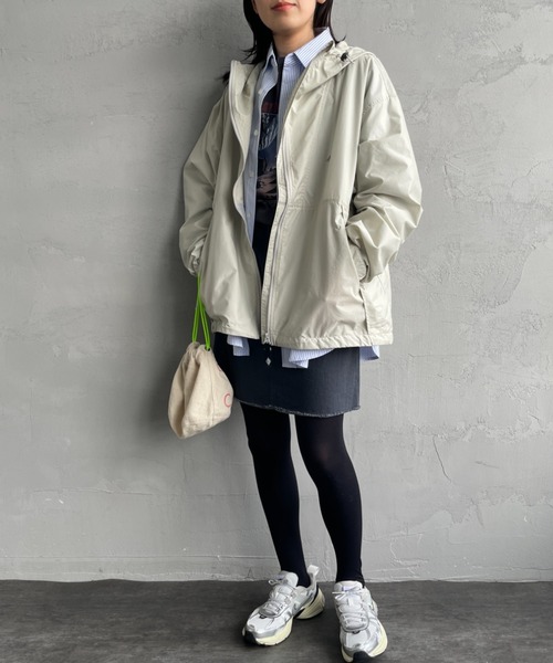 DANTON（ダントン）の「[DANTON/ダントン] ショート丈 フード付きナイロンジャケット（ブルゾン・レディース・ピンク/グレイッシュベージュ/ブラック・L/M/XL）」の7枚目の写真