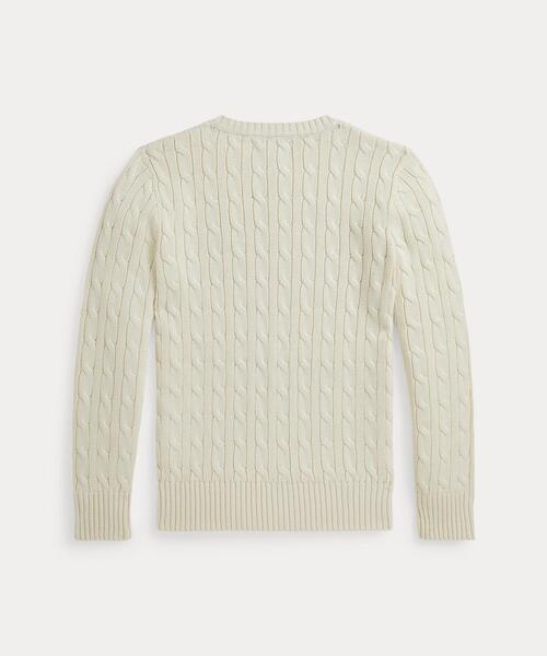 POLO RALPH LAUREN CHILDRENSWEAR（ポロ ラルフ ローレン チルドレンズウェア）の「ケーブルニット コットン セーター（ニット/セーター・キッズ・ナチュラル・M/L/XL）」の4枚目の写真