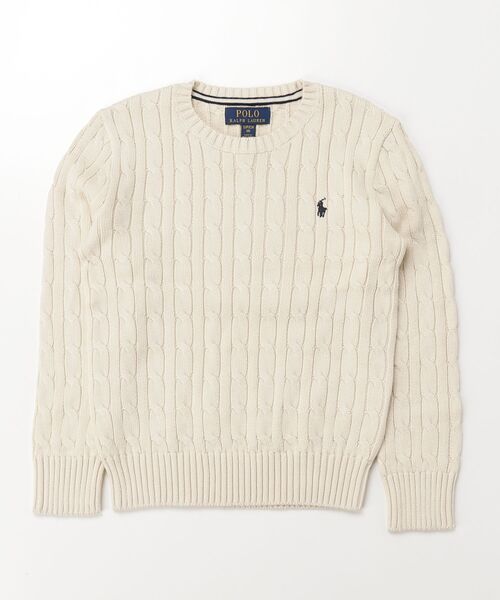 POLO RALPH LAUREN CHILDRENSWEAR（ポロ ラルフ ローレン チルドレンズウェア）の「ケーブルニット コットン セーター（ニット/セーター・キッズ・ナチュラル・M/L/XL）」の3枚目の写真