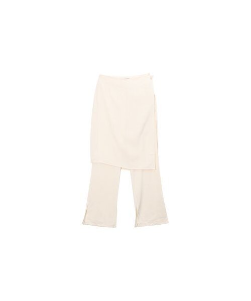 320SHOWROOM(320ショールーム)の「Wrap skirt Layerd Semi-bootcut Slit Span Slacks Cream(その他パンツ・レディース・その他・MEDIUM/SMALL)」の3枚目の写真