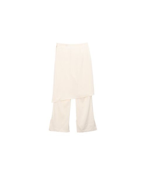 320SHOWROOM(320ショールーム)の「Wrap skirt Layerd Semi-bootcut Slit Span Slacks Cream(その他パンツ・レディース・その他・MEDIUM/SMALL)」の4枚目の写真