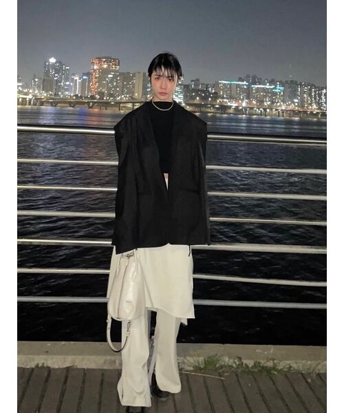 320SHOWROOM(320ショールーム)の「Wrap skirt Layerd Semi-bootcut Slit Span Slacks Cream(その他パンツ・レディース・その他・MEDIUM/SMALL)」の8枚目の写真