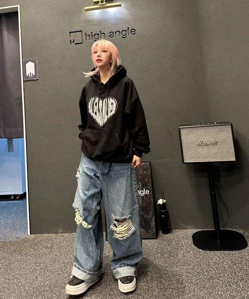ALEXNAIDEN(アレックスエンエイデン)の「ループハートフードパーカー(ブラック)(パーカー・レディース・ブラック・SMALL/LARGE/X-LARGE/MEDIUM)」の7枚目の写真