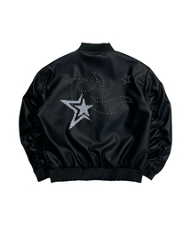 SSERPE（セルぺ）の「フレイムスタースタッズボンバービーガンレザージャケットブラック（MA-1）」