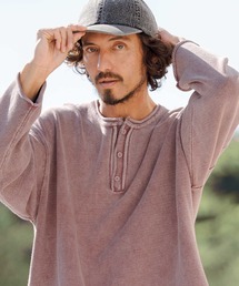 CAMBIO（カンビオ）の「mlt5519- Pigment Dyed Henley Neck Knit Pullover ヘンリーネックニット(PF-261-006)（Tシャツ/カットソー）」