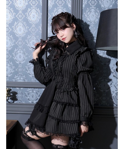 ゴシックドレッシーデコルテクロスセットアップ（ワンピース）｜NOEMIE