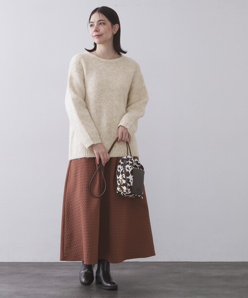 OPAQUE.CLIP（オペークドットクリップ）の「カラーMIXリラクシーミドルゲージニット【洗濯機OK】（ニット/セーター・レディース・ピンク系その他/アイボリー系3/サックスブルー系3・00）」の5枚目の写真