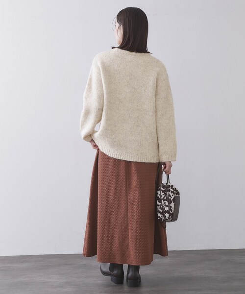 OPAQUE.CLIP（オペークドットクリップ）の「カラーMIXリラクシーミドルゲージニット【洗濯機OK】（ニット/セーター・レディース・ピンク系その他/アイボリー系3/サックスブルー系3・00）」の6枚目の写真