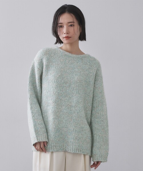 OPAQUE.CLIP（オペークドットクリップ）の「カラーMIXリラクシーミドルゲージニット【洗濯機OK】（ニット/セーター・レディース・ピンク系その他/アイボリー系3/サックスブルー系3・00）」の16枚目の写真