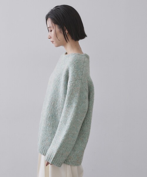 OPAQUE.CLIP（オペークドットクリップ）の「カラーMIXリラクシーミドルゲージニット【洗濯機OK】（ニット/セーター・レディース・ピンク系その他/アイボリー系3/サックスブルー系3・00）」の17枚目の写真