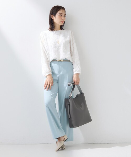 INDIVI(インディヴィ)の「【A4収納可能/合皮】配色デザインワンショルダーバッグ(ショルダーバッグ・レディース・ライトグレー系4/チャコール/ブラック系4・00)」の12枚目の写真