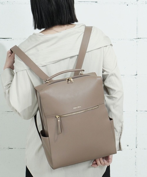 Legato Largo(レガートラルゴ)の「"02"≪Legato Largo≫Bright/ブライト 6ポケット/11L リュック(バックパック/リュック・レディース・ライトグレー/モカ/ブラック/アイボリー・ONE SIZE)」の10枚目の写真
