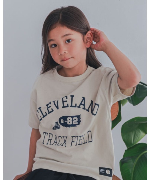ZERO standerd(ゼロスタンダード)の「zero standard/ゼロスタンダード TRACKTシャツ(Tシャツ/カットソー・キッズ・サックスブルー/アイボリー・160cm/150cm/140cm/130cm/120cm/110cm)」の2枚目の写真