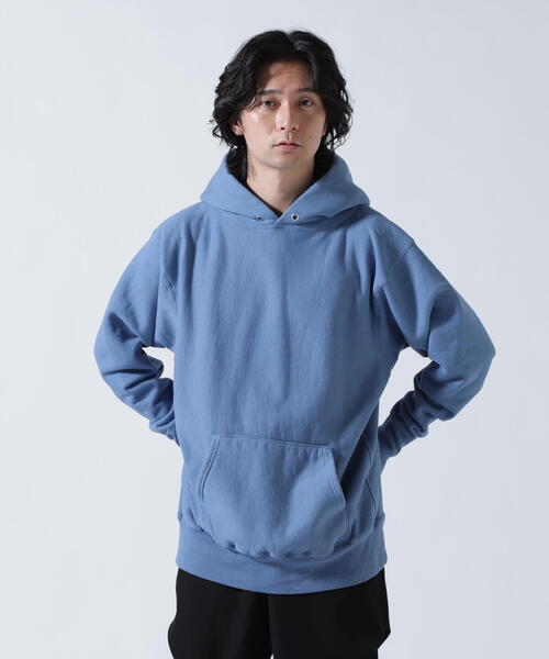 ATON（エイトン）の「ATON（エイトン）NATURAL DYED URAKE | HOODIE【2026年入荷モデル】（パーカー・メンズ・ブルー/モスグリーン・4/6）」の11枚目の写真