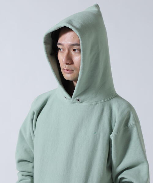 ATON（エイトン）の「ATON（エイトン）NATURAL DYED URAKE | HOODIE【2026年入荷モデル】（パーカー・メンズ・ブルー/モスグリーン・4/6）」の22枚目の写真