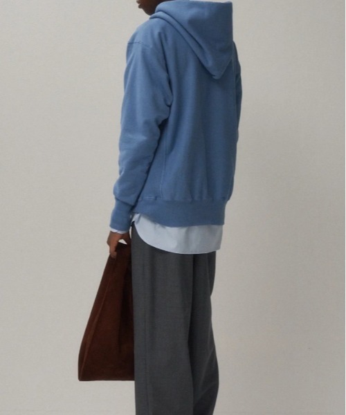 ATON（エイトン）の「ATON（エイトン）NATURAL DYED URAKE | HOODIE【2026年入荷モデル】（パーカー・メンズ・ブルー/モスグリーン・4/6）」の9枚目の写真