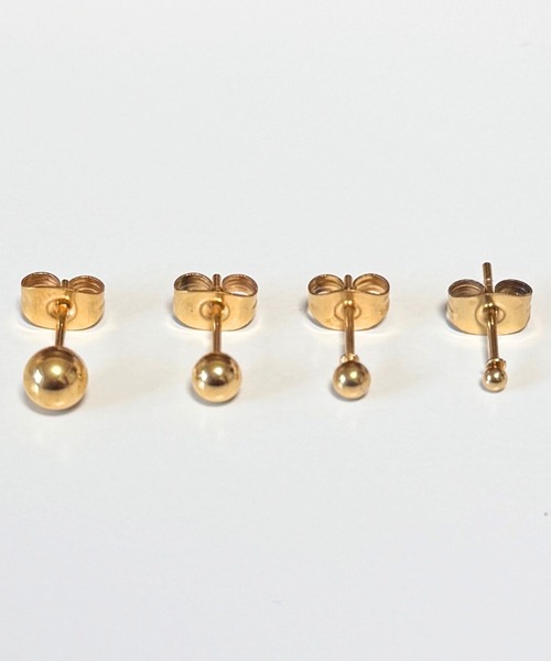 Rennet(レネット)の「【金属アレルギー対応 】 ステンレス シンプルボールピアス(ピアス(両耳用)・レディース・ピンクゴールド/シルバー/ゴールド/ブラック・XX-SMALL/X-SMALL/MEDIUM/SMALL)」の5枚目の写真