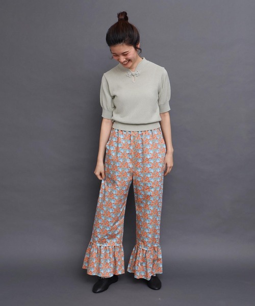 I am I in fact...（アイアムアイインファクト）の「Liberty frill パンツ（その他パンツ・レディース・グリーン/オレンジ・FREE）」の4枚目の写真