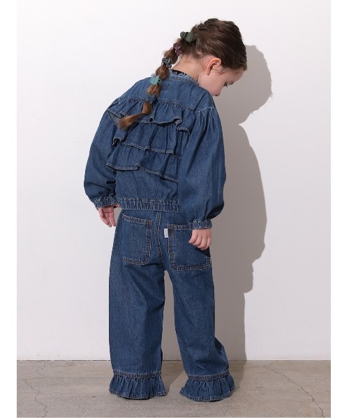 Ocean&Ground（オーシャン&グラウンド）の「ノーカラーフリルデニムJKT（デニムジャケット・キッズ・ライトブルー/ダークブルー・110/100/140/130/120）」の9枚目の写真