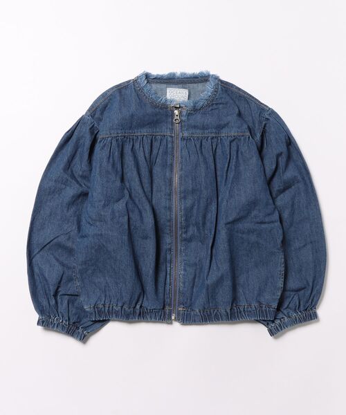Ocean&Ground（オーシャン&グラウンド）の「ノーカラーフリルデニムJKT（デニムジャケット・キッズ・ライトブルー/ダークブルー・110/100/140/130/120）」の10枚目の写真