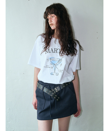 Pocket Rivet Mini Skirt Navy