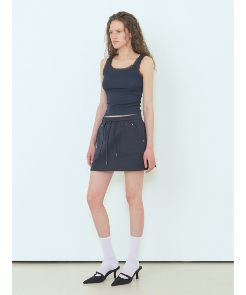 ETMON(エトモン)の「Pocket Rivet Mini Skirt Navy(スカート・レディース・その他・FREE)」の5枚目の写真