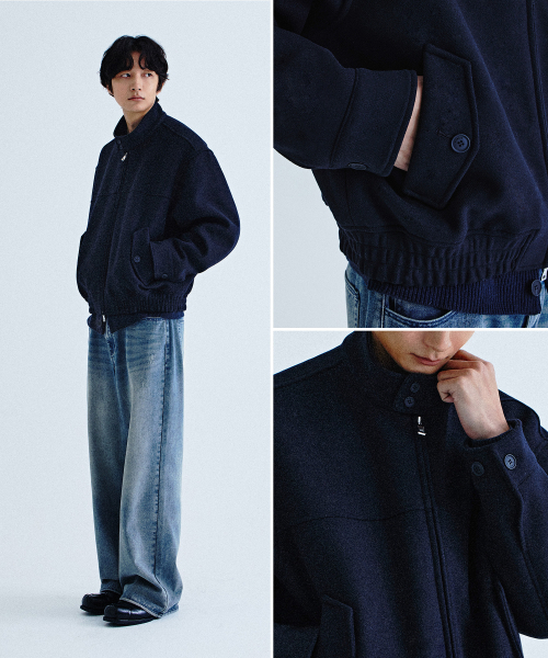 KIIMUIR(キミュア)の「ウール ヘリングトンジャケット_ネイビー(ブルゾン・レディース・その他・X-LARGE/LARGE/MEDIUM)」の3枚目の写真