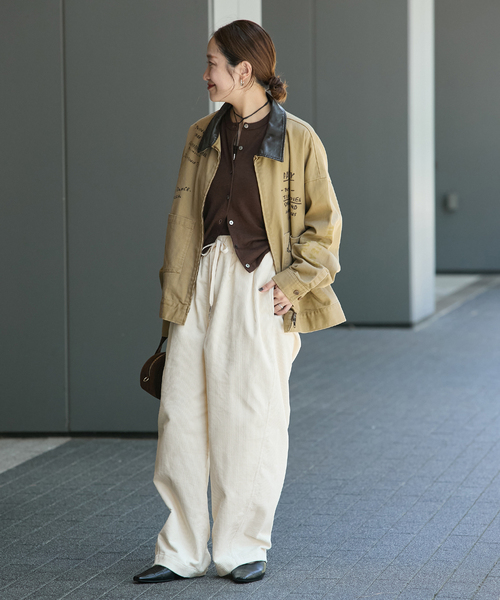 JOURNAL STANDARD(ジャーナルスタンダード)の「《追加2》Corduroy Barrel イージーパンツ(その他パンツ・レディース・アイボリー/ブラウン・36/38)」の4枚目の写真