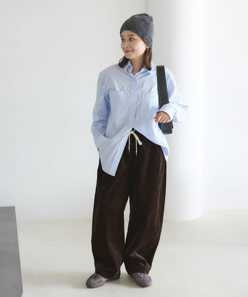 JOURNAL STANDARD(ジャーナルスタンダード)の「《追加2》Corduroy Barrel イージーパンツ(その他パンツ・レディース・アイボリー/ブラウン・36/38)」の5枚目の写真