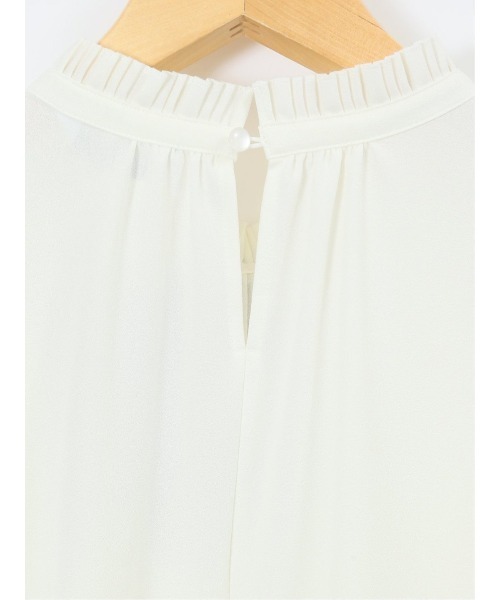 m.f.editorial（エムエフエディトリアル）の「【ストレッチ イージーケア】m.f.エディトリアル レディース 前身プリーツ リボン 長袖プルオーバーブラウス（シャツ/ブラウス・レディース・ネイビー/アイボリー・MEDIUM/LARGE）」の13枚目の写真