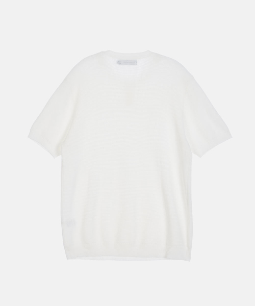 MAKEITTO（メイキット）の「ヘンリーネックワッフル半袖Tシャツ_ホワイト（ポロシャツ・メンズ・その他・M/L/XL）」の3枚目の写真