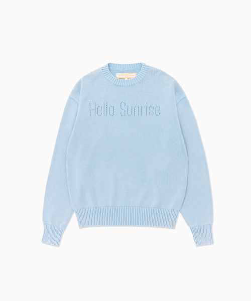 HS Classic Typo Knit_VTG Blue — вязаный трикотаж HS классик, с принтом
