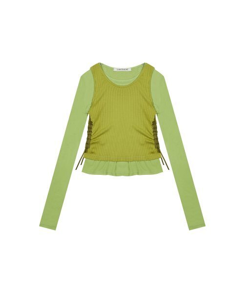 LARTIGENT(ラーティゼン)の「L2 LAYERED T-SHIRT(LIGHT GREEN)(Tシャツ/カットソー・レディース・その他・FREE)」の5枚目の写真
