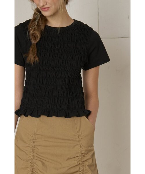 SSEMI(セミ)の「フェミニンスモーキングTシャツ-ブラック(Tシャツ/カットソー・レディース・その他・ONE SIZE)」の7枚目の写真