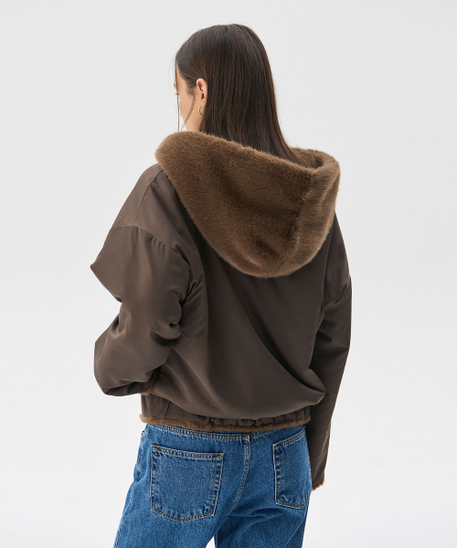 WNDERKAMMER(ブンダーカンマー)の「リバーシブルミンクファージャンパー_ブラウン(ムートンコート・レディース・その他・S/M)」の9枚目の写真