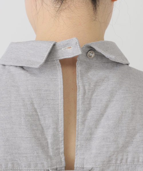 La TOTALITE（ラトータリテ）の「【洗える】Munich/ミューニック スラブデニムシャツ（シャツ/ブラウス・レディース・ネイビー/ライトグレー・FREE）」の9枚目の写真