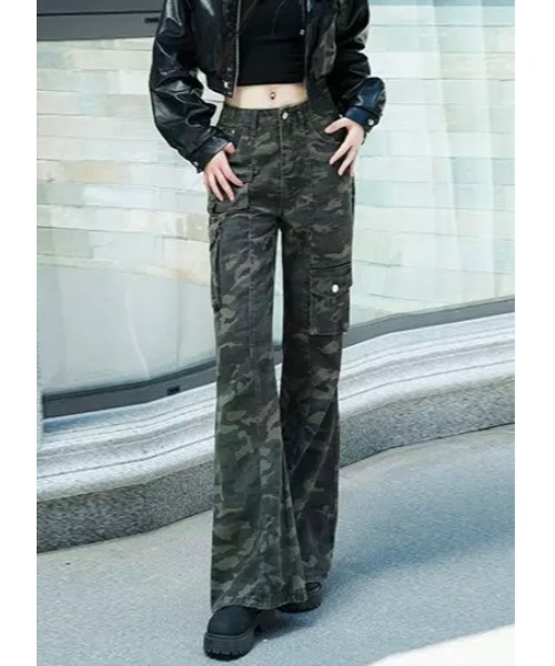 Dream garden(ドリームガーデン)の「Y2K迷彩柄フレアカーゴパンツ(カーゴパンツ・レディース・カーキ・XS/S/M/2XL/3XL/4XL/XL/L)」の8枚目の写真