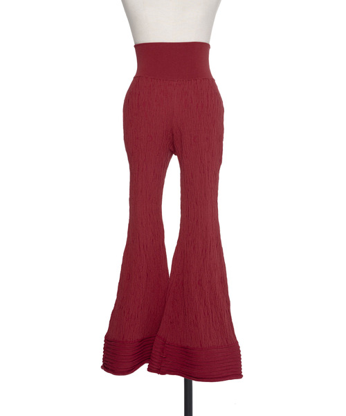 muller of yoshiokubo ミュラーオブヨシオクボ / CRINKLED FLARE KNIT PANTSクリンクルフレアニットパンツ Aライン / MLS26804